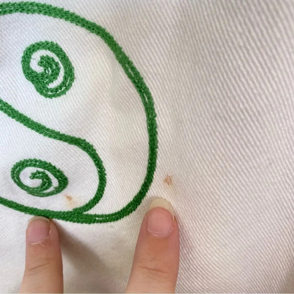 PACSUN Graphic Low Rise Carpenter Pants White Embroidered Size 24 - Picture 8 of 13